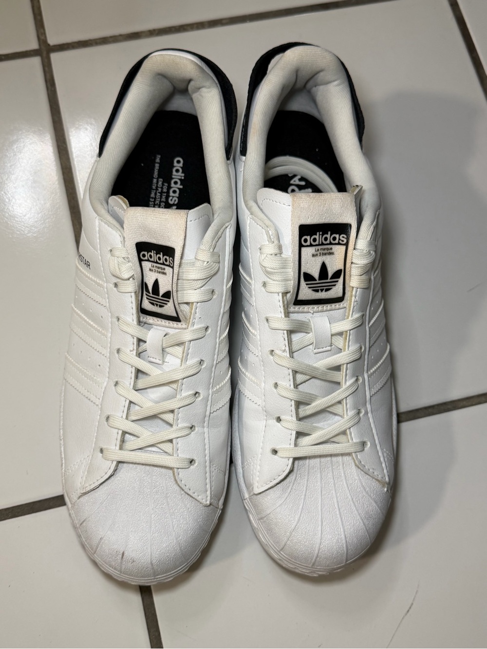 adidas White and Black Men’s Shell-Toe Sneakers